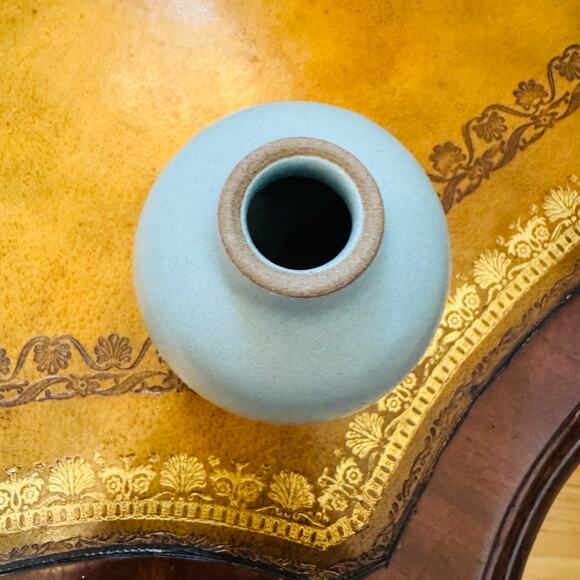 Vintage Heath Organic Ceramic Bud Vase Robin's Egg Blue #130 - Picture 2 of 4